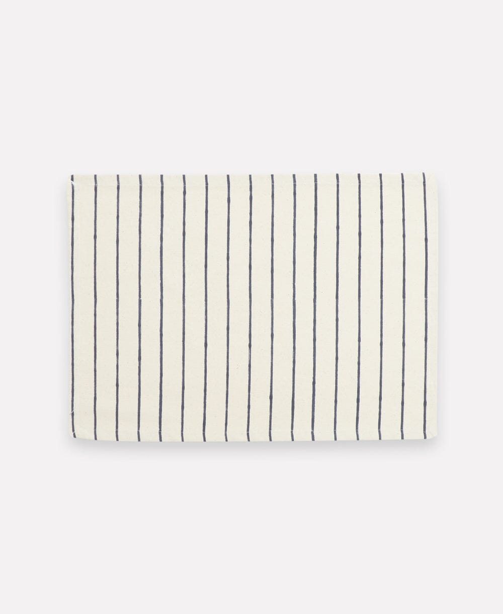 Stripe Placemat Set Placemats Anchal Navy