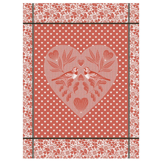 Amour Red Tea Towel