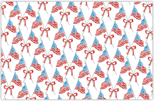US Flags with Bow Placemats