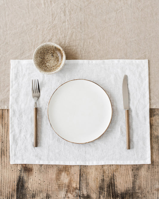 White linen placemat set of 2