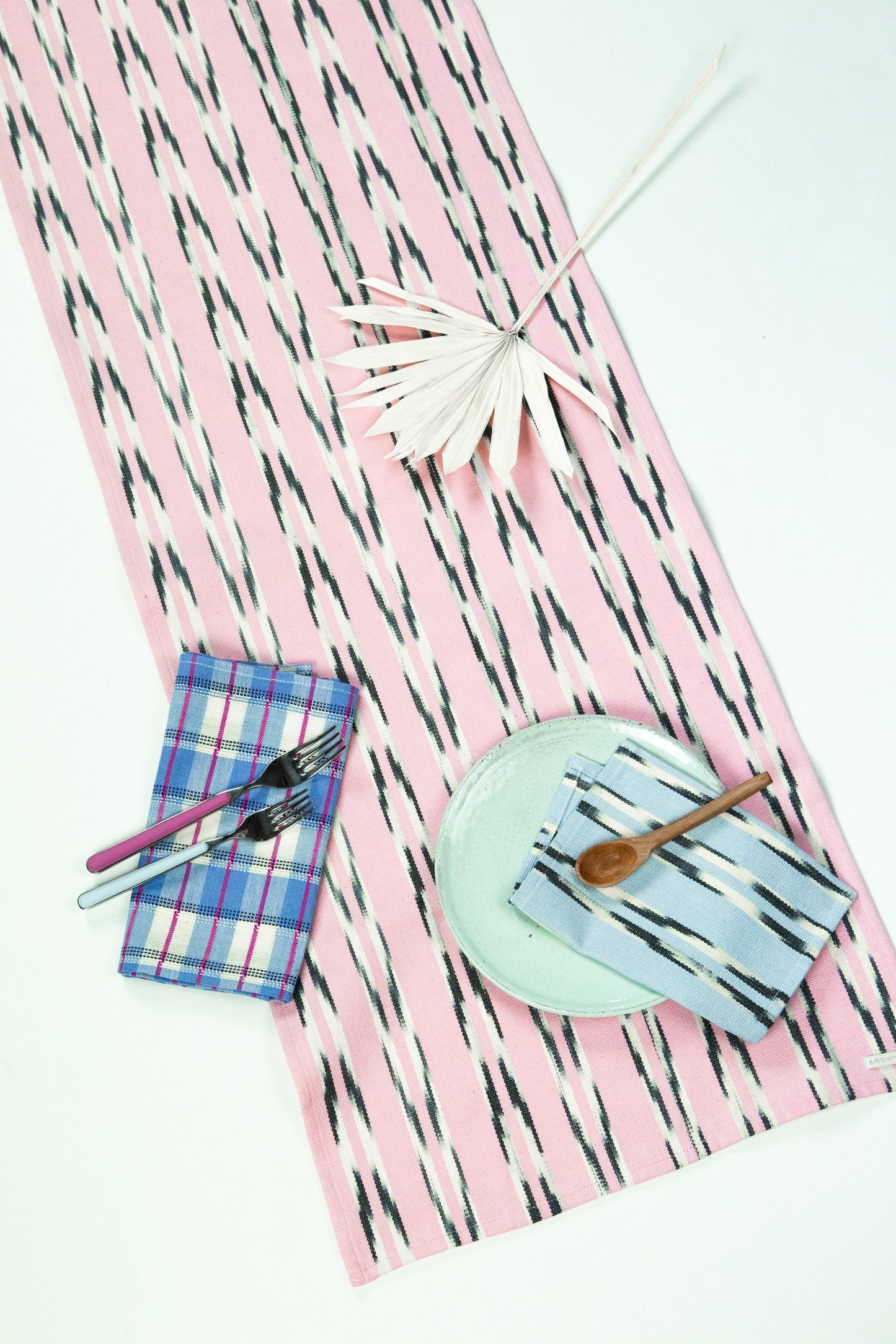 Xela Jaspe Table Runner Tablecloths + Runners Archive New York Light Pink