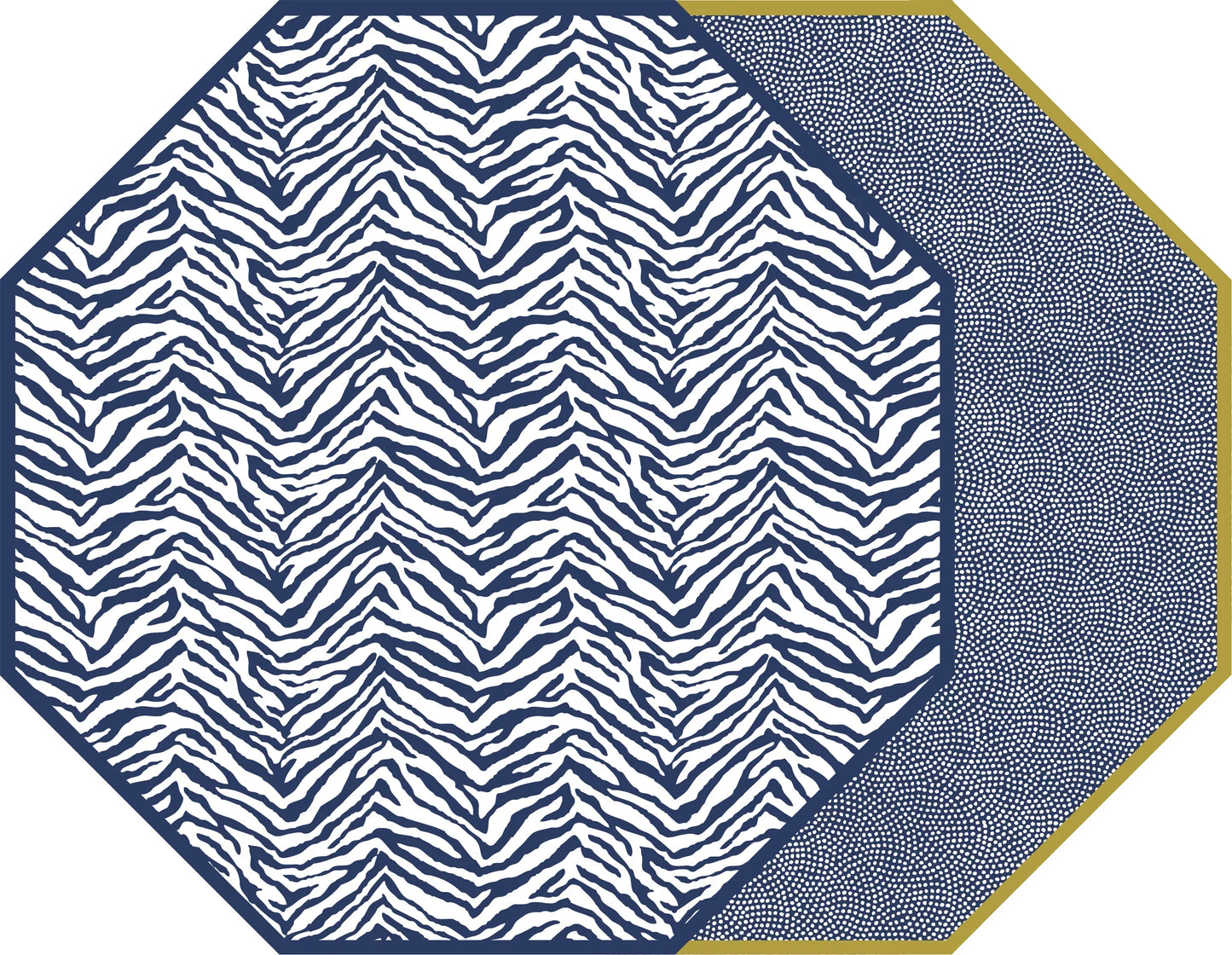 Two Sided Zebra And Dot Fan Octagon Placemat