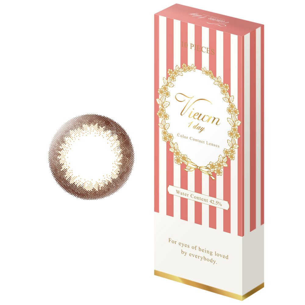 Bume Japan 10Pc Viewm 1 Day Charm Brown -5.00