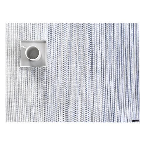 Chilewich: Wave Woven Vinyl Placemats Set of 4 & Runners Placemats Chilewich Rectangle Blue