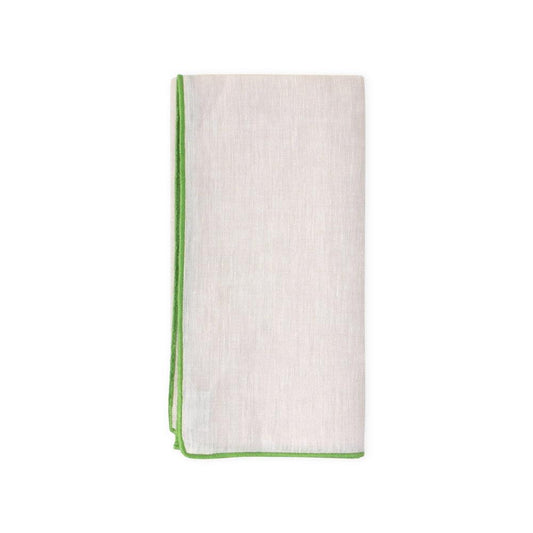 Contrast Edge Linen Dinner Napkin in Natural - 1 Each