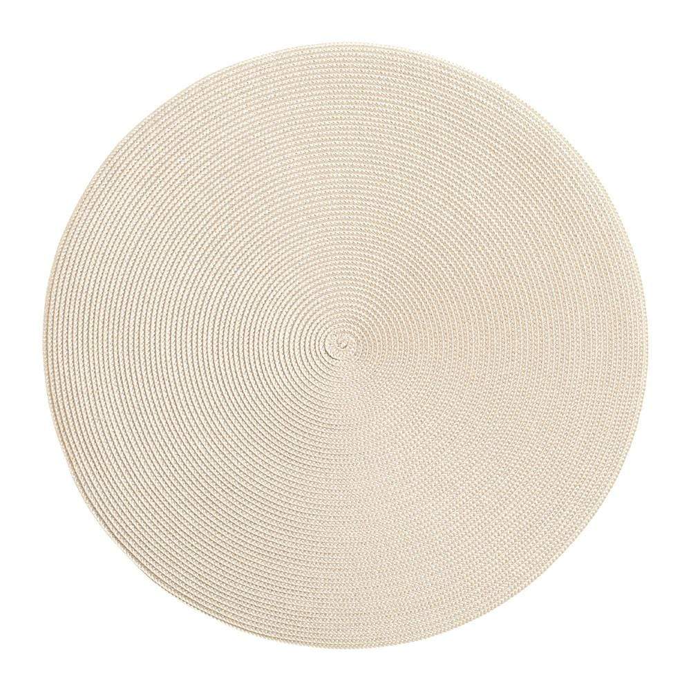 Braided Round Placemat in Silver & Sand - 1 Each