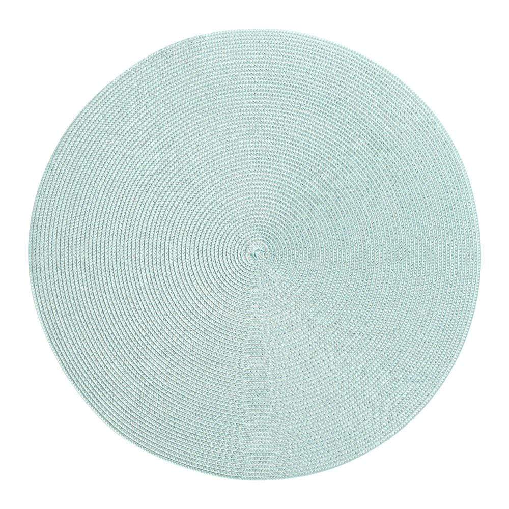Braided Round Placemat in Silver & Aqua - 1 Each