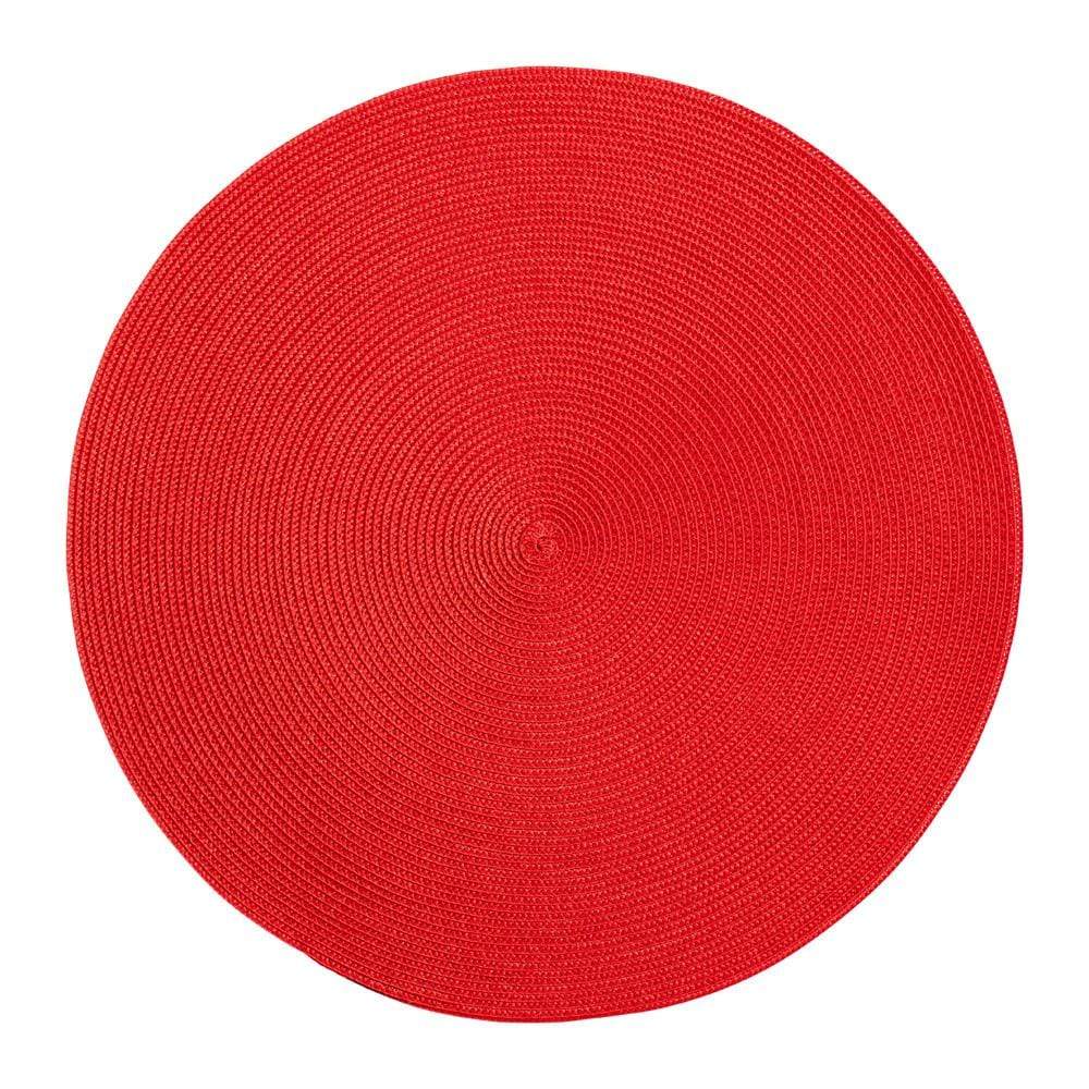 Braided Round Placemat in Holiday Red - 1 Each