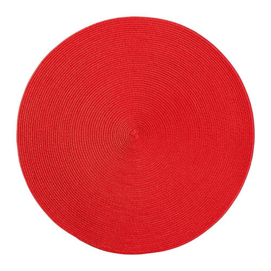 Braided Round Placemat in Holiday Red - 1 Each