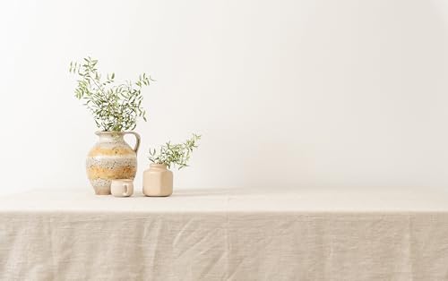 Chlophy 100% Linen Tablecloths for Rectangle Tables Burlap Table Cloths for Dining Table Washable Rustic Soft Table Linen for Kitchen Parties Weeding Decoration,60x 84 Inch