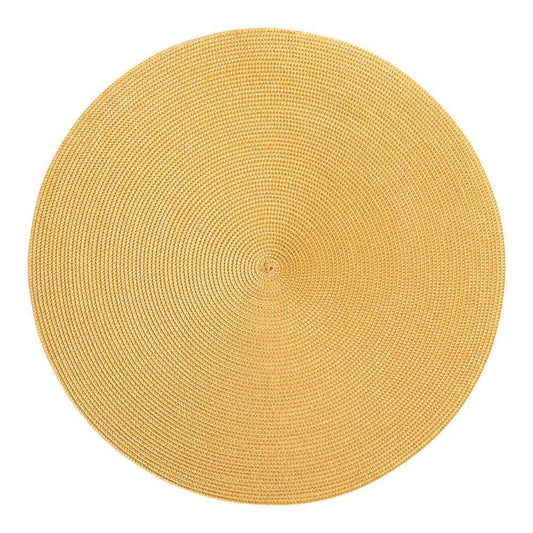 Braided Round Placemat in Mustard & Tan - 1 Each
