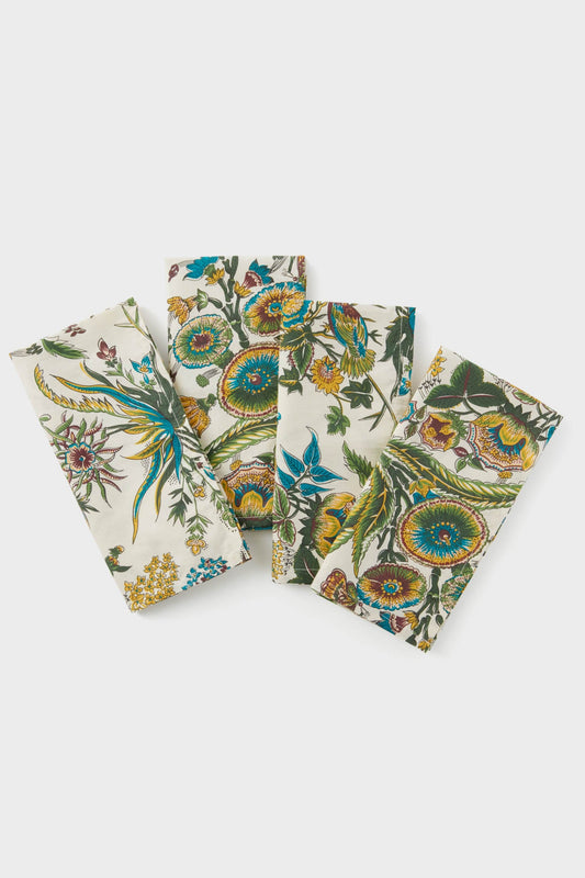 Sharp Floral Printed Napkins Set of 4