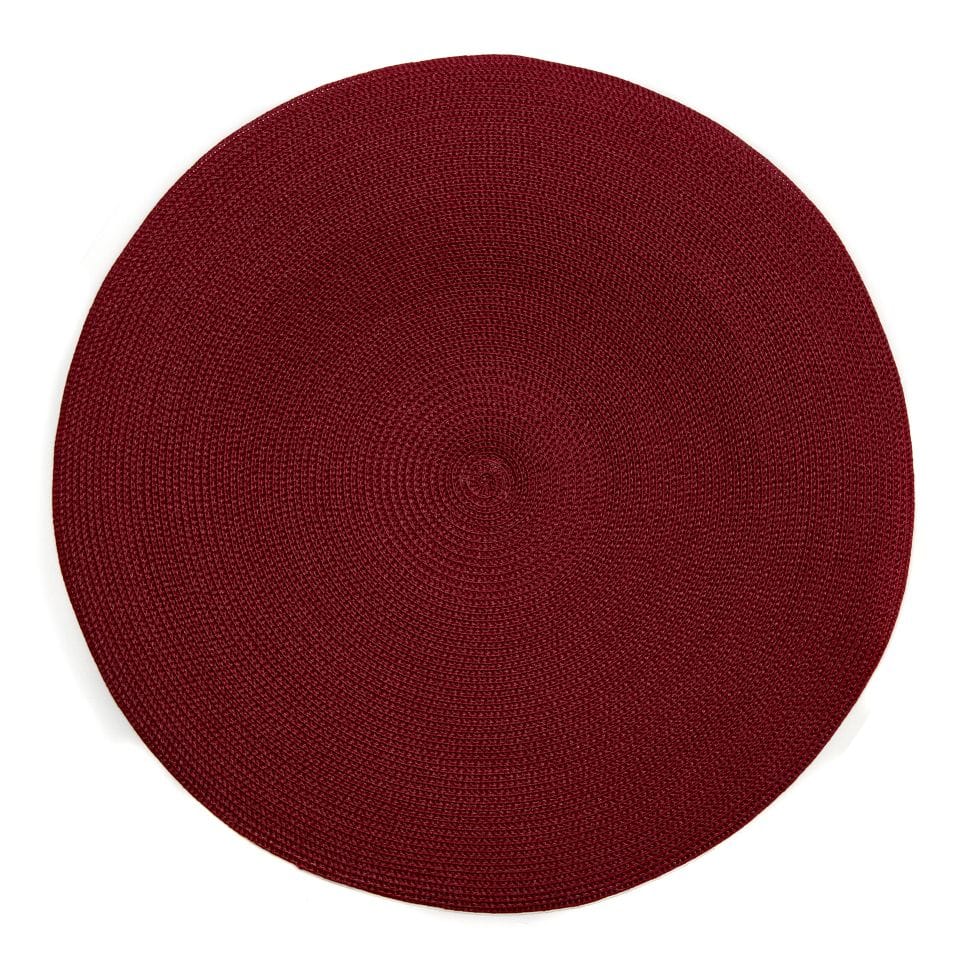 Braided Round Placemat in Bordeaux - 1 Each