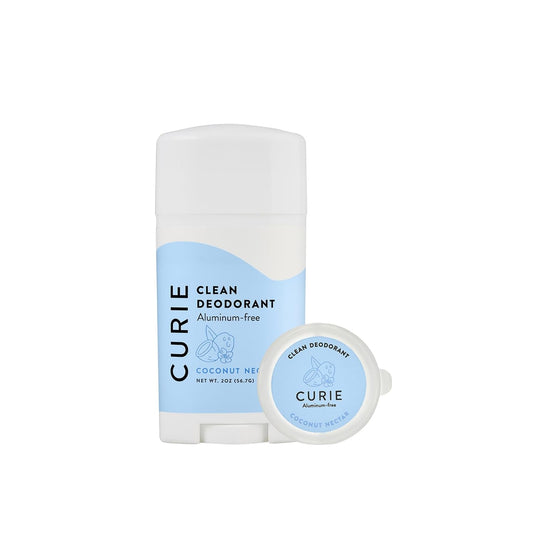 Curie Aluminum Free Deodorant - Coconut Nectar Stick and Travel Mini - Natural Deodorant, Paraben Free, Cruelty Free, Non-Toxic, Female Founded