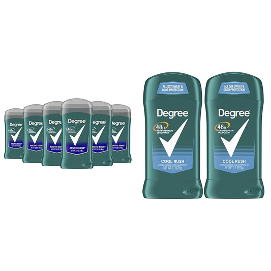 Degree Men Original Aluminum Free Deodorant for Men & Men Original Antiperspirant Deodorant for Men, Pack of 2, 48-Hour Sweat and Odor Protection, Cool Rush 2.7 oz