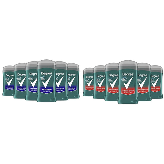 Degree Men Original Aluminum Free Deodorant for Men, 48-Hour Odor Protection, Arctic Edge 3 Ounce (Pack of 6) & Men Original Aluminum Free Deodorant for Men, 48-Hour Odor Protection, Intense Sport