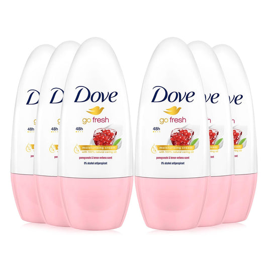 Dove Go Fresh Roll-On Deodorant with Pomegranate and Lemon-Verbena Scent (6 x 50 ml)