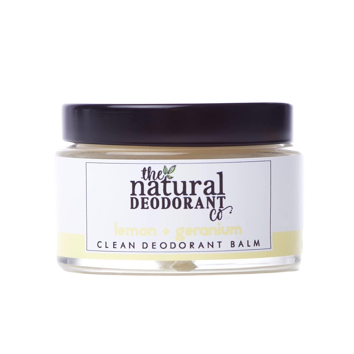 The Natural Deodorant Co, Clean Deodorant Balm Lemon & Geranium 55g, Aluminium Free, Plastic Free, All Day Protection