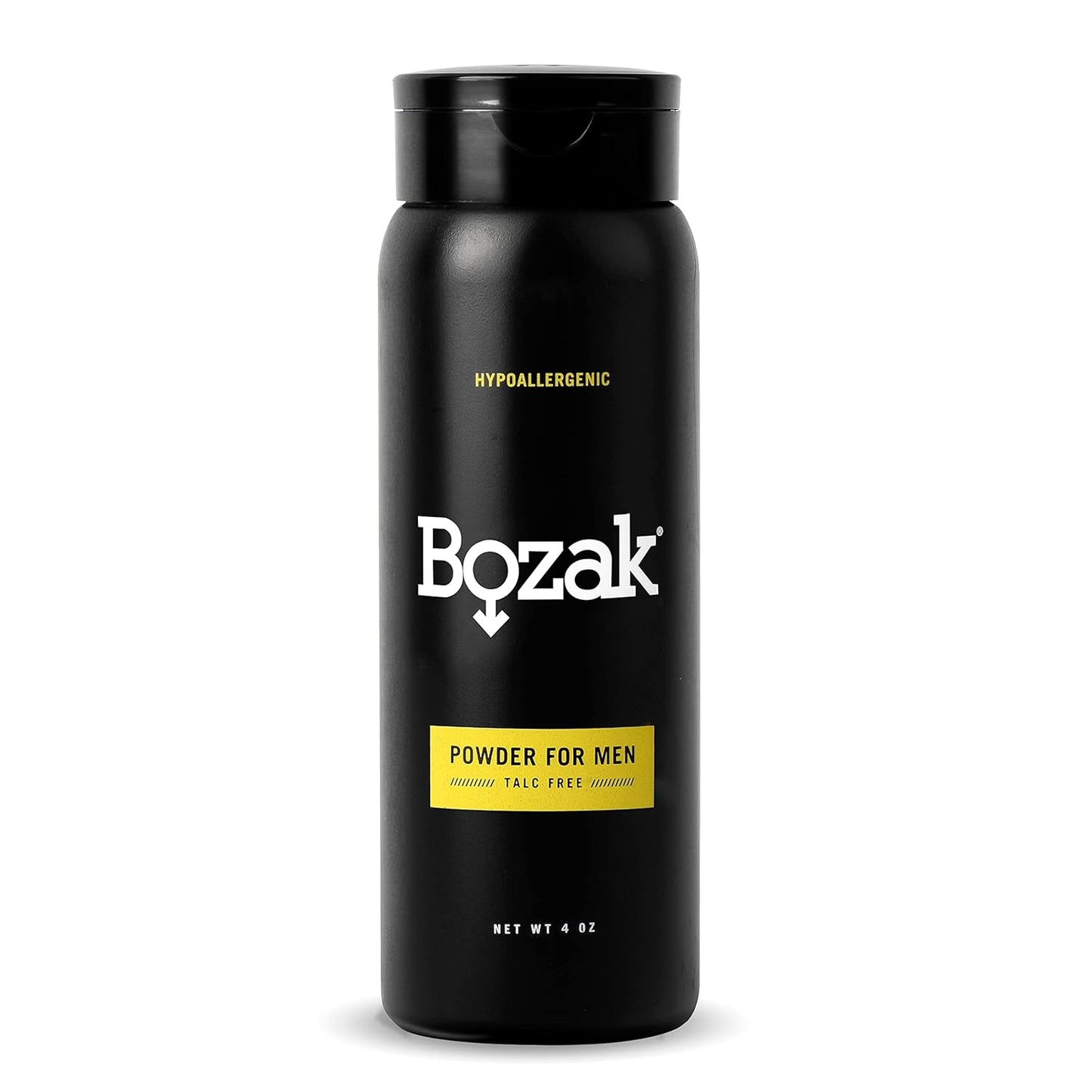 Bozak Hypoallergenic Body Powder for Men - 4 oz. Talc-Free, Absorbs Sweat, Stops Chafing, Keeps Skin Dry - Jock Itch Defense Deodorant