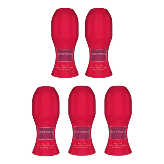 Soft Musk Delice Velvet Berries Antiperspirant Roll-On Deodorant 50 ml (Pack Of 5)