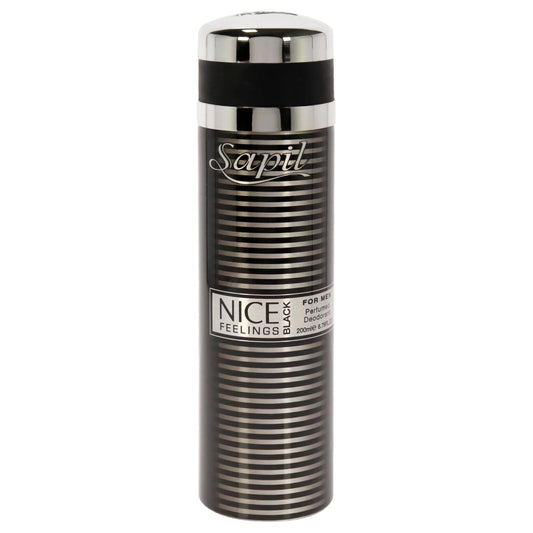Sapil Nice Feelings Black - Deodorant Spray for Men - Scented Deodorant for Long-Lasting Odor Protection - Spicy, Citrus, and Woody Deodorant Spray - Keeps You Fresh and Odor Free All Day - 6.76 oz