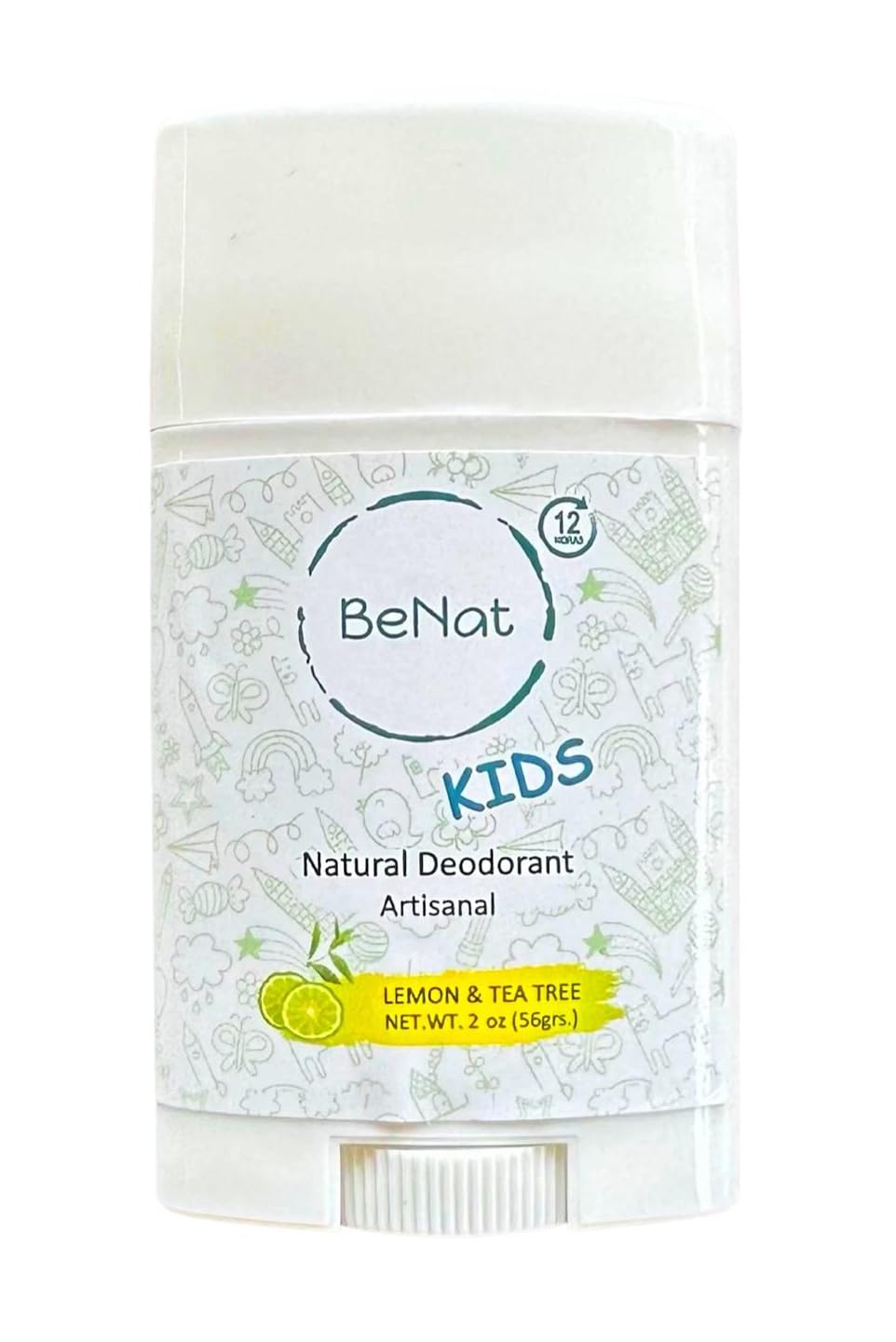 BeNat All Natural Deodorant For Kids and Teens 100% Natural Aluminum-Free Carcinogen Free Kids Deodorant For Boys and Girls Clinically Proven To Be Safe For Children and Teenagers