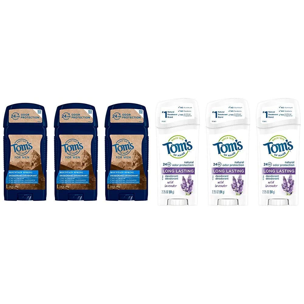 Tom's of Maine Men's Wild Lavender Aluminum Free Deodorant Stick, 2.8 Ounce, 3-Pack