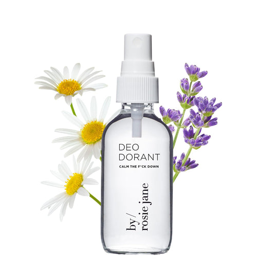 By Rosie Jane Deodorant Calm The F*ck Down - Lavender & Neroli Scented Natural Deodorant - Zero Residue Spray Deodorant - Baking Soda & Aluminum Free Deodorant (2 oz)