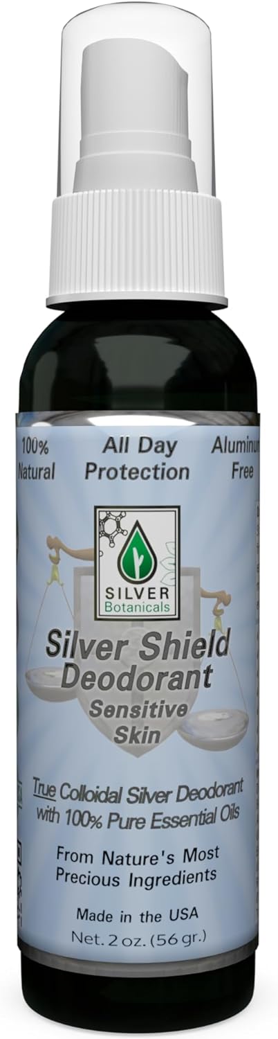Silver Shield Deodorant - Sensitive Skin Formula - Spray-on, All Natural Colloidal Silver Deodorant,2 oz.