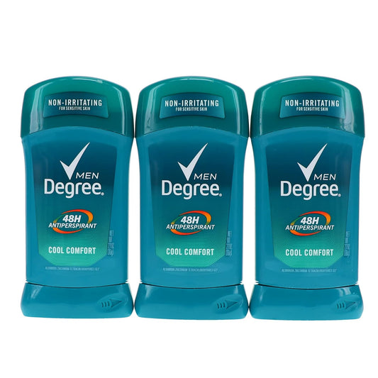 Degree Men Anti-Perspirant & Deodorant, Cool Comfort 2.7 Ounce (Pack of 3) packaging may vary