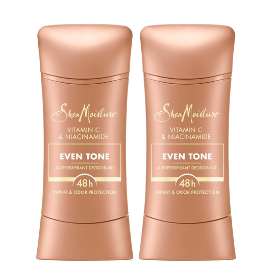 SheaMoisture Antiperspirant Deodorant Stick Even Tone Vitamin C & Niacinamide 2 Count for 48HR Sweat & Odor Protection with No Parabens & No Mineral Oil 2.6 oz