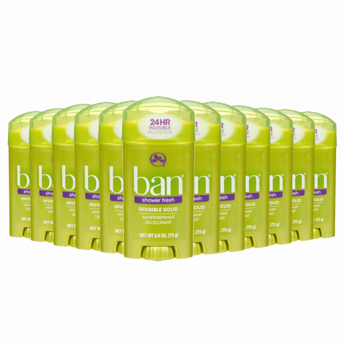 Ban Shower Fresh Invisible Solid Antiperspirant & Deodorant 2.6 OZ - Bulk 12 Pack