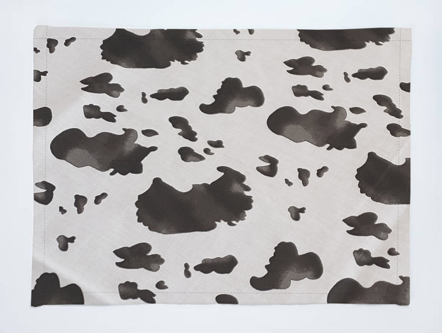 Cow Print Cotton Dinner Table Placemats Holiday Home Decoration 13" x 19" (Pack of 4)