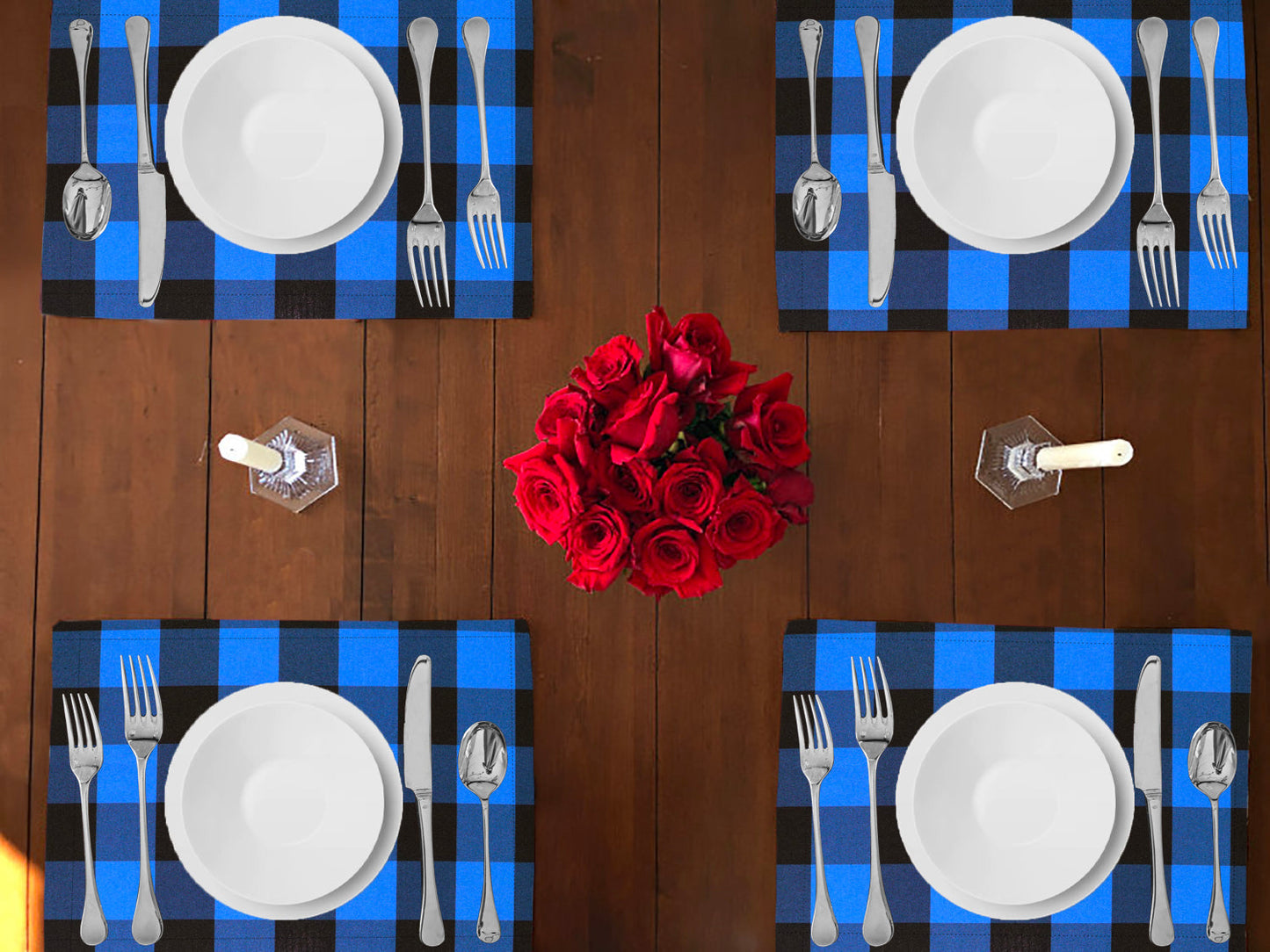 Buffalo Poplin Dinner Table Placemats Holiday Home Decoration 13" x 19" (Pack of 4)