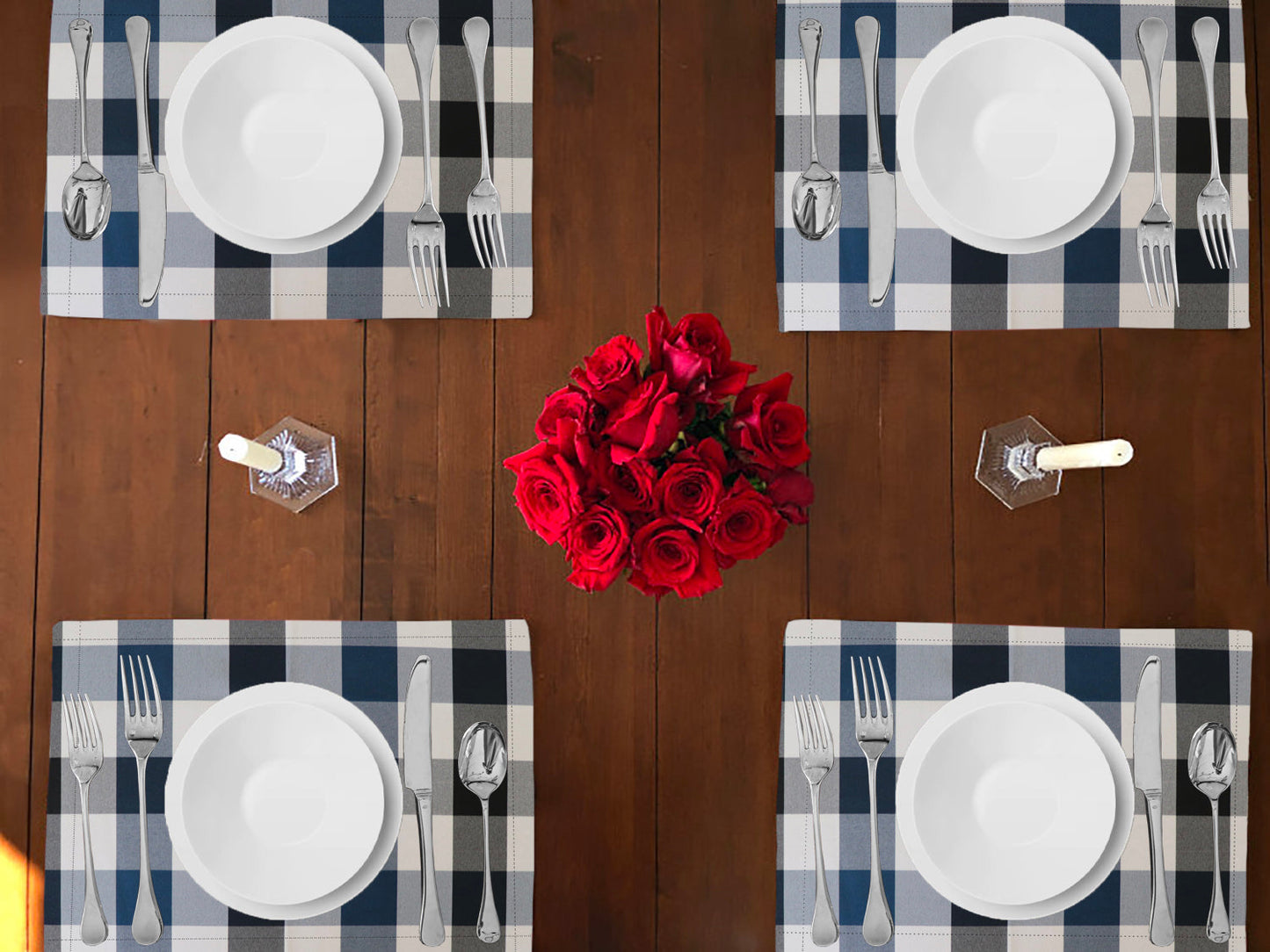Buffalo Poplin Dinner Table Placemats Holiday Home Decoration 13" x 19" (Pack of 4)