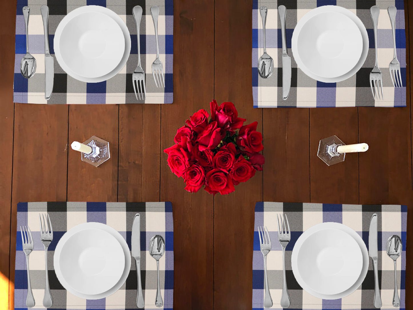 Buffalo Poplin Dinner Table Placemats Holiday Home Decoration 13" x 19" (Pack of 4)