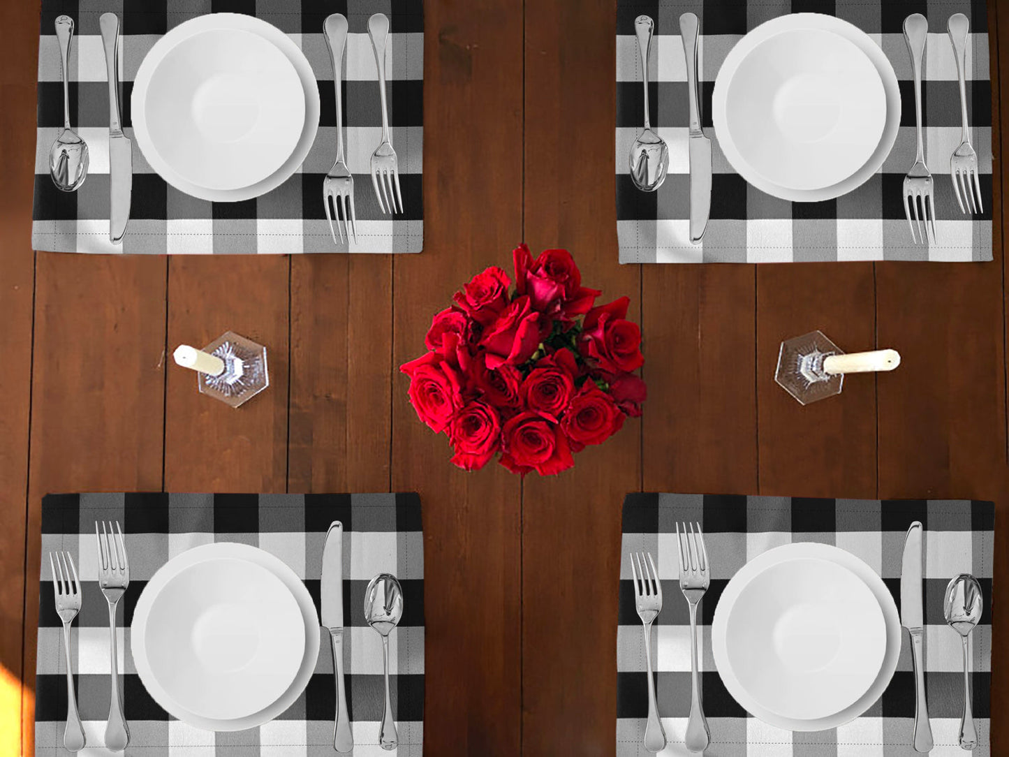 Buffalo Poplin Dinner Table Placemats Holiday Home Decoration 13" x 19" (Pack of 4)