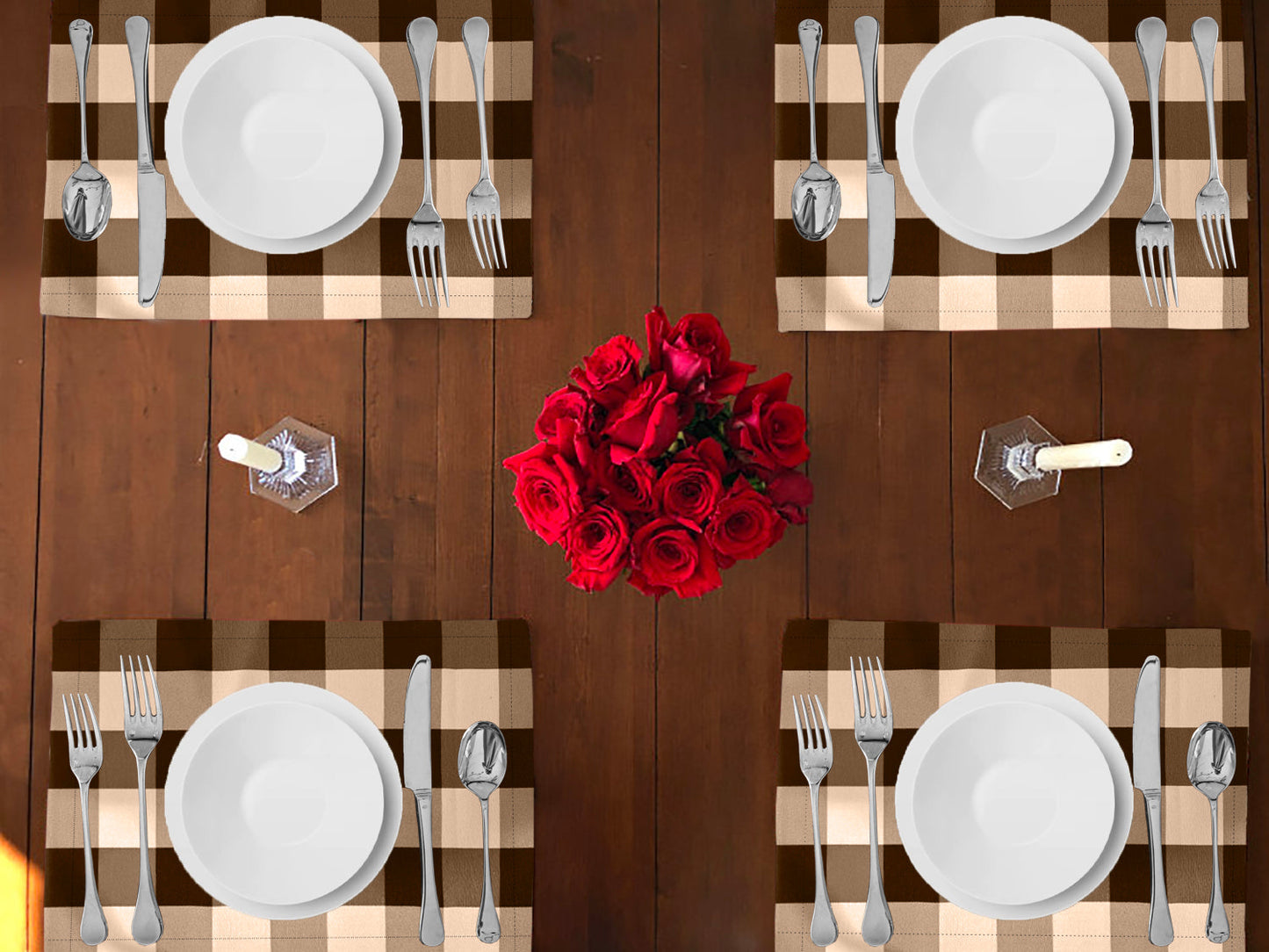 Buffalo Poplin Dinner Table Placemats Holiday Home Decoration 13" x 19" (Pack of 4)