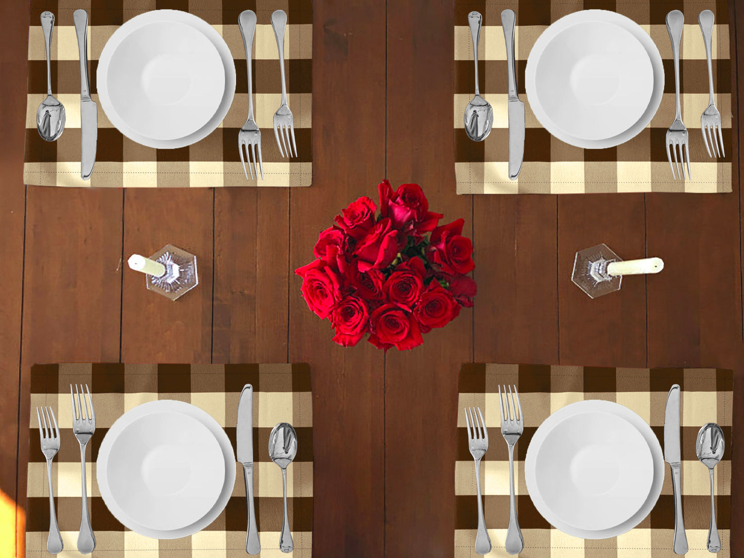 Buffalo Poplin Dinner Table Placemats Holiday Home Decoration 13" x 19" (Pack of 4)