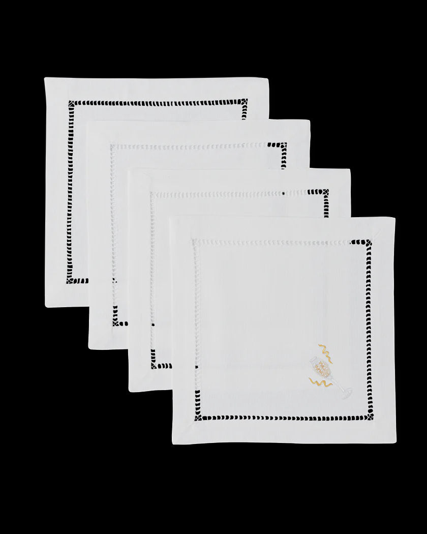 Champagne Celebration Cocktail Napkins - Set of 4