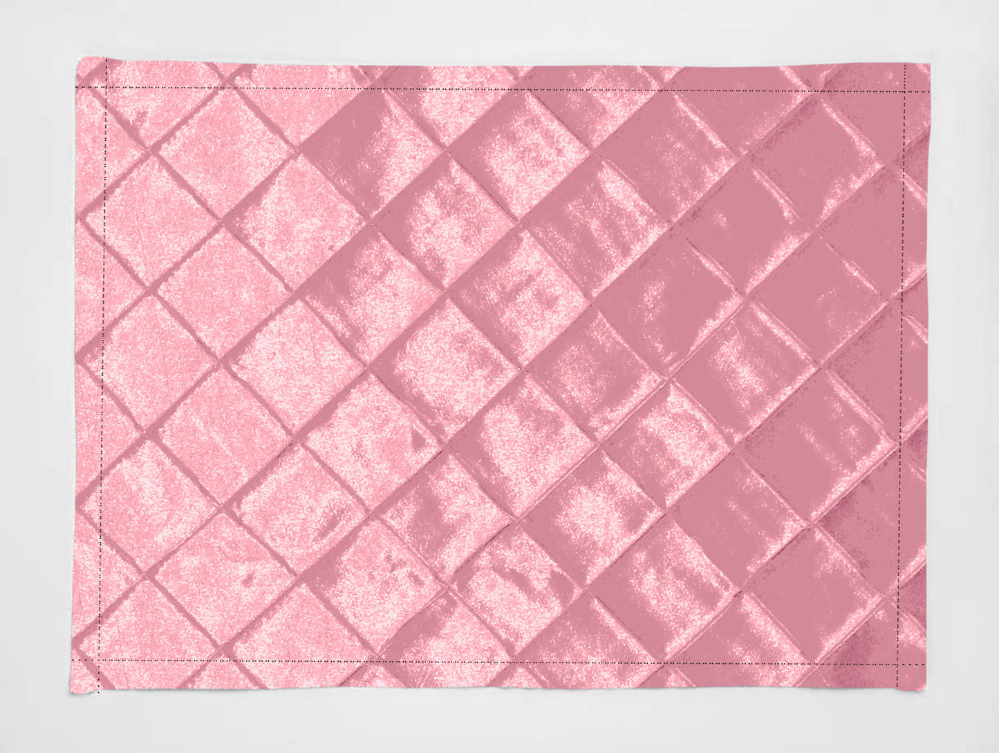 Cross-Stitch Pintuck Diamond Pattern Polyester Taffeta Dinner Table Placemats Holiday Home Decoration 13" x 19" (Pack of 4)