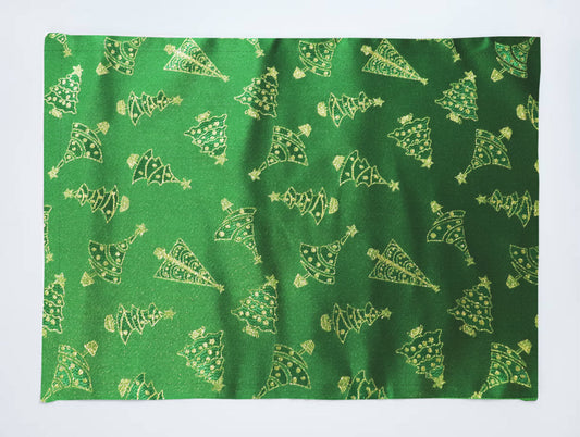 Christmas Trees Brocade Dinner Table Placemats Holiday Home Decoration 13" x 19" (Pack of 4)