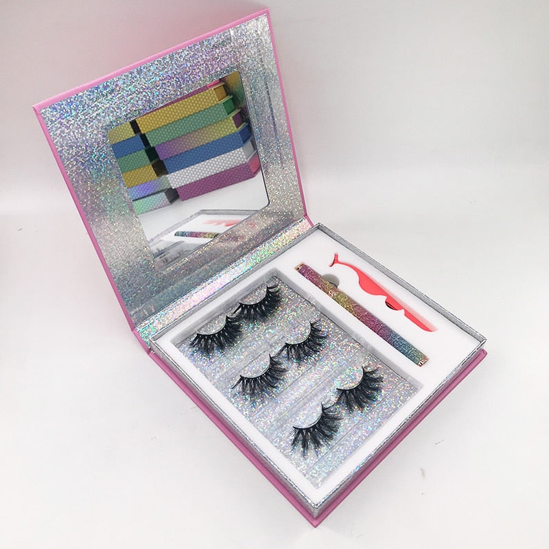 Big 3 Pairs Lash Packaging with Eyelashes