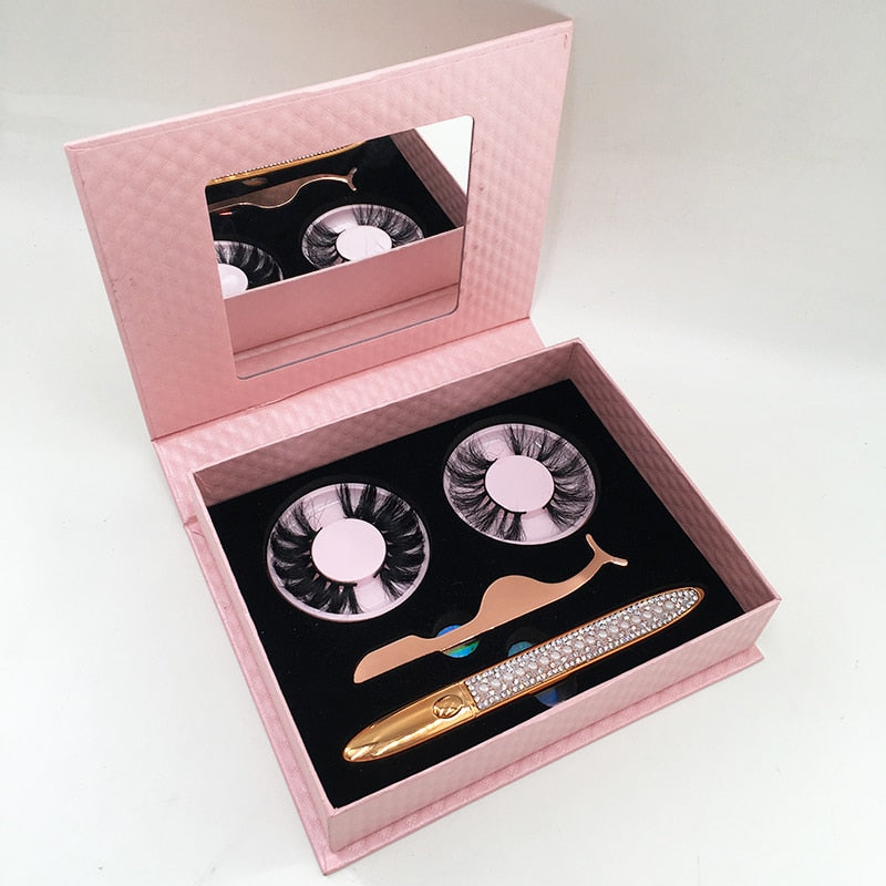 Big 3 Pairs Lash Packaging with Eyelashes