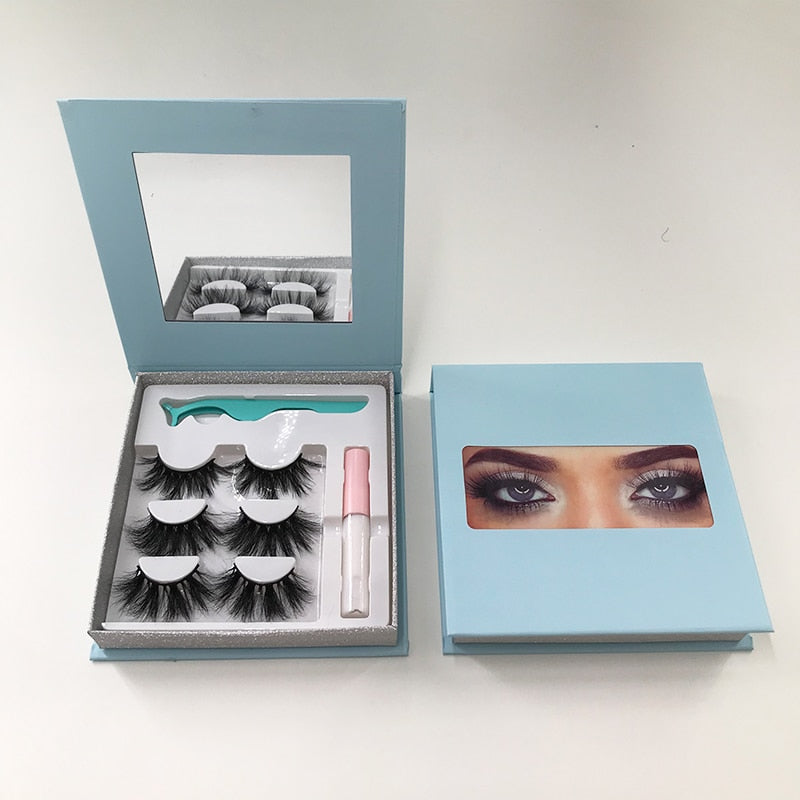 Big 3 Pairs Lash Packaging with Eyelashes