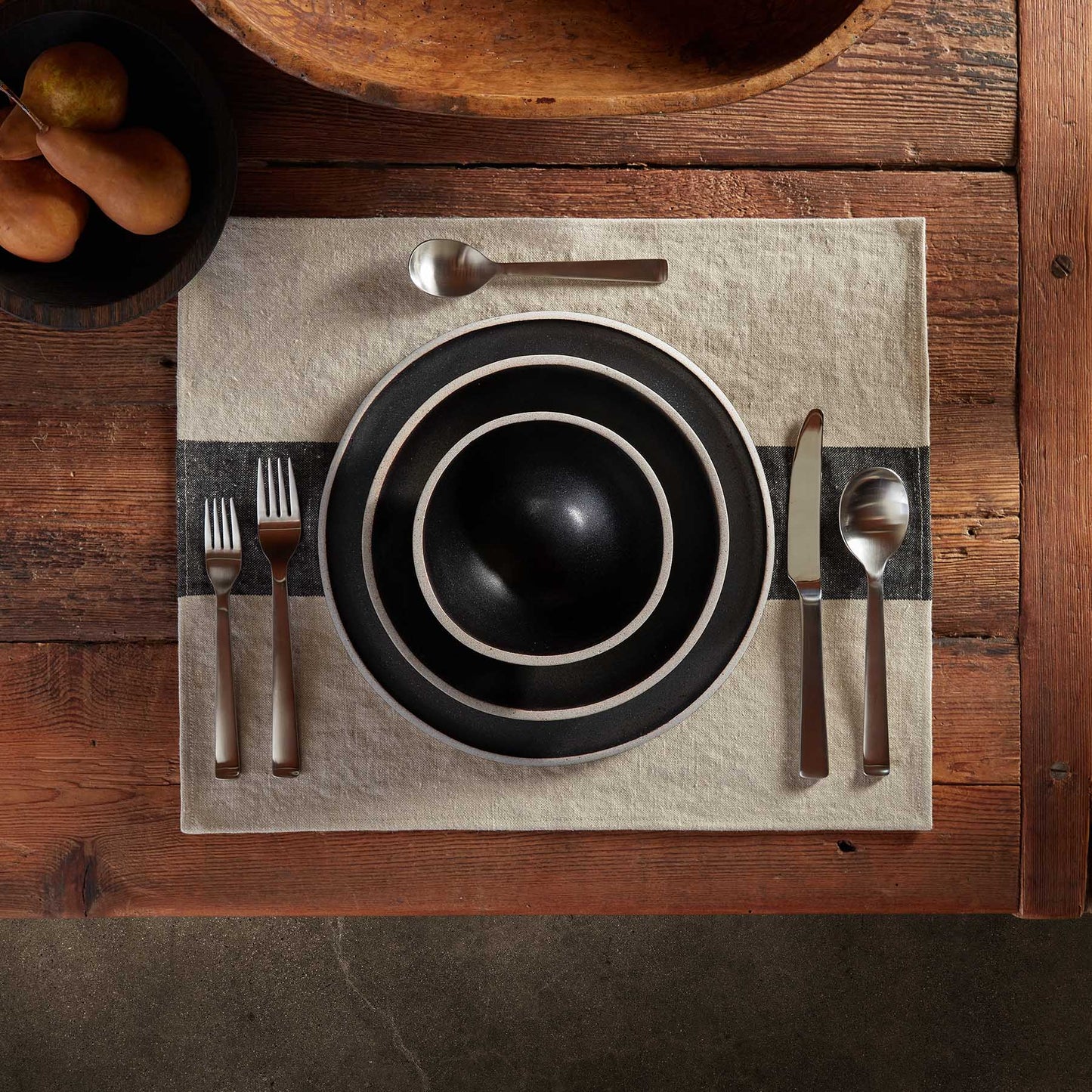 Single Stripe Placemat - Natural/Black