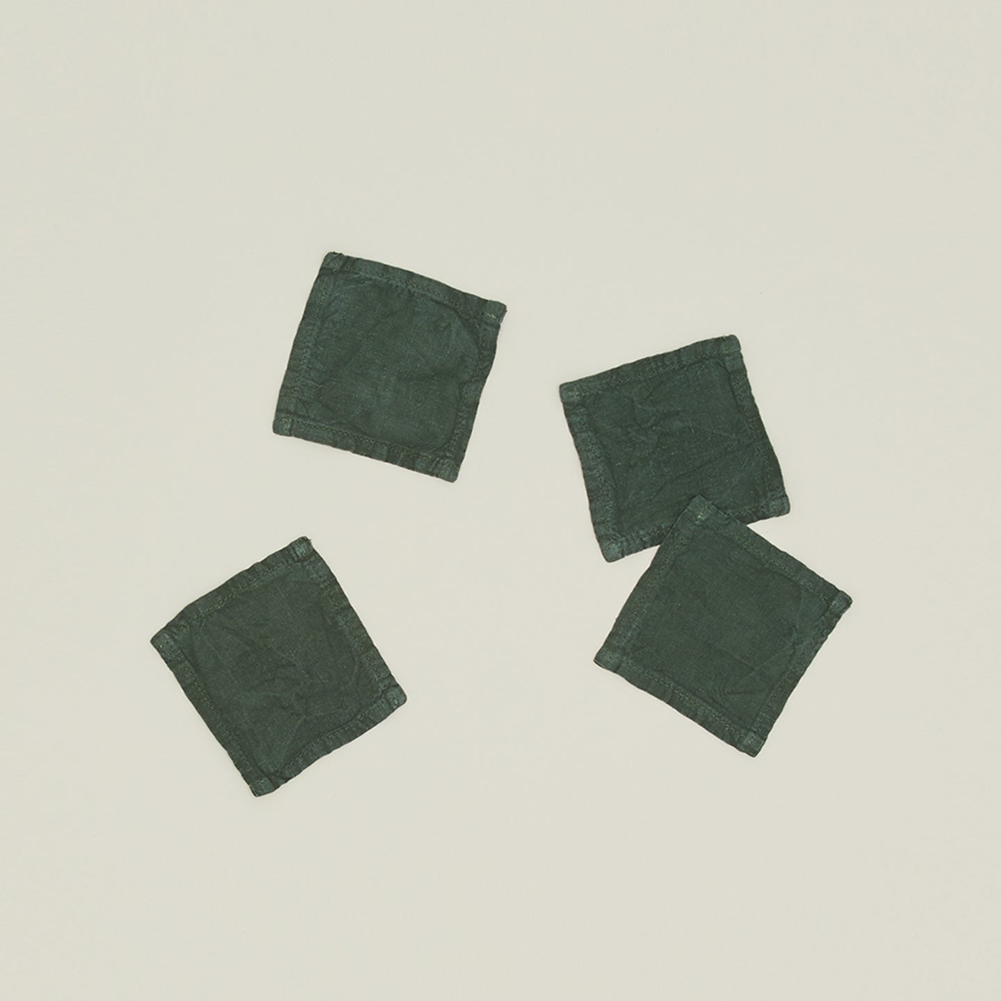 Simple Linen Cocktail Napkins, Set of 4 - Pine