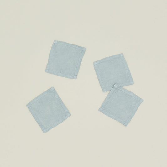 Simple Linen Cocktail Napkins, Set of 4 - Sky