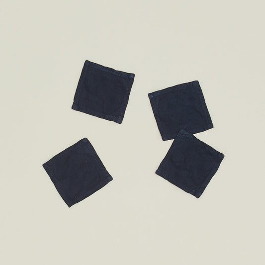 Simple Linen Cocktail Napkins, Set of 4 - Navy