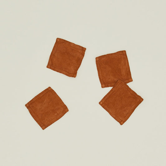 Simple Linen Cocktail Napkins, Set of 4 - Terracotta